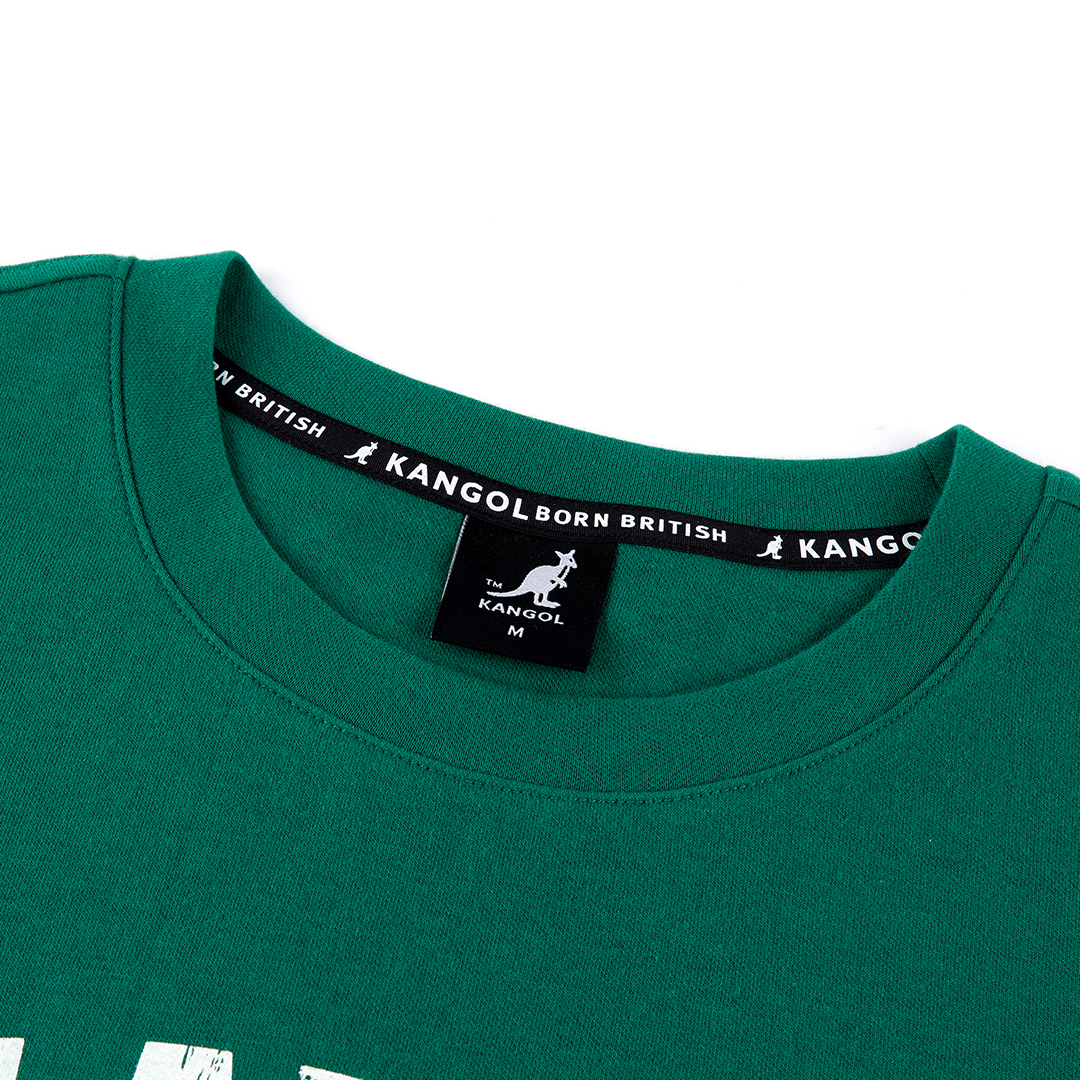 KANGOL女款寬版仿舊T-綠