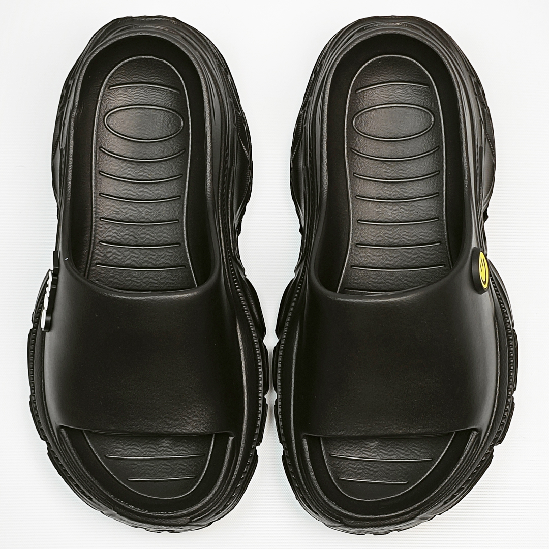 AKIBO韓系動感厚底涼鞋-經典黑(中性款、5公分厚底增高、輕量、防水)