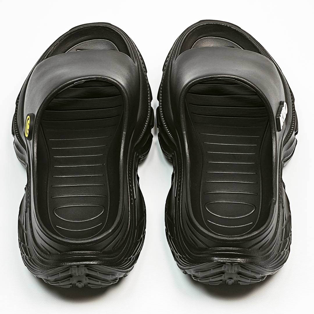 AKIBO韓系動感厚底涼鞋-經典黑(中性款、5公分厚底增高、輕量、防水)