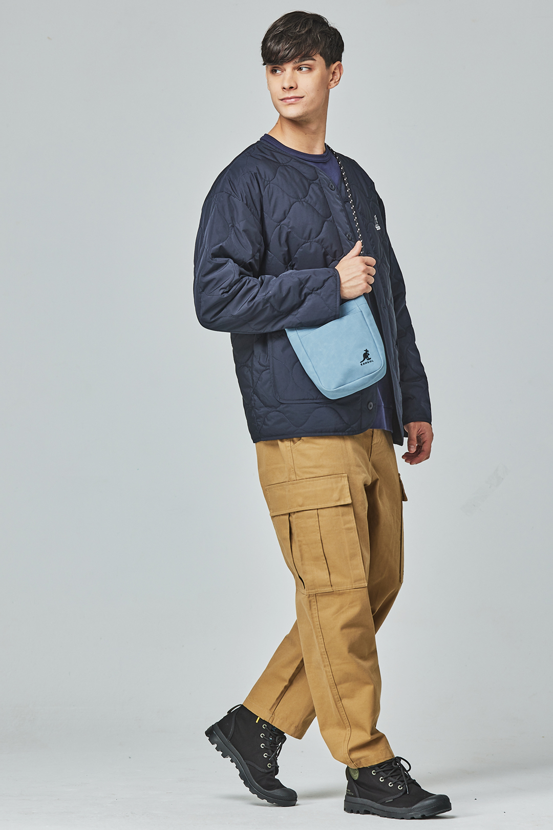 KANGOL袋鼠水波紋鋪棉外套