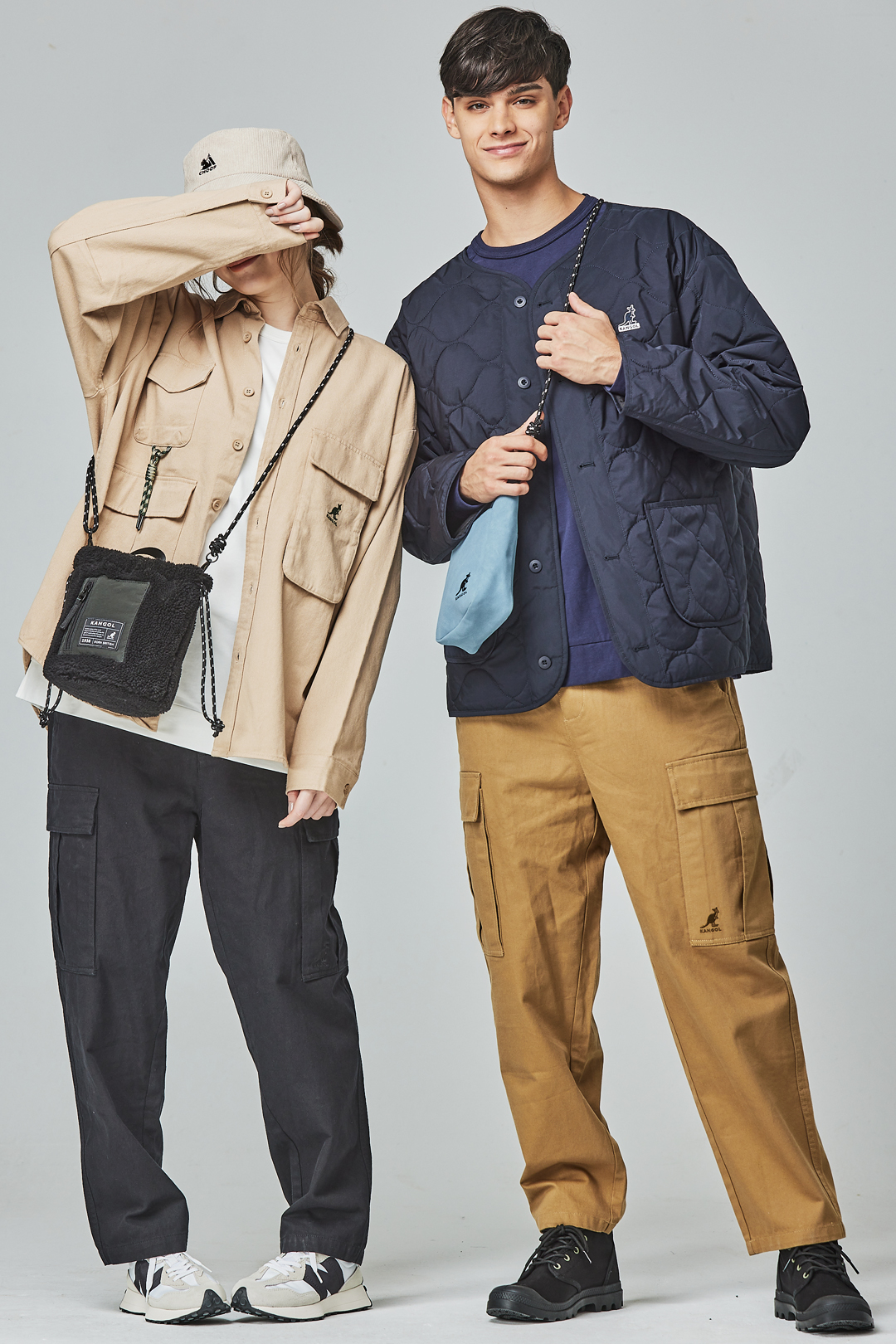 KANGOL袋鼠工裝口袋襯衫外套