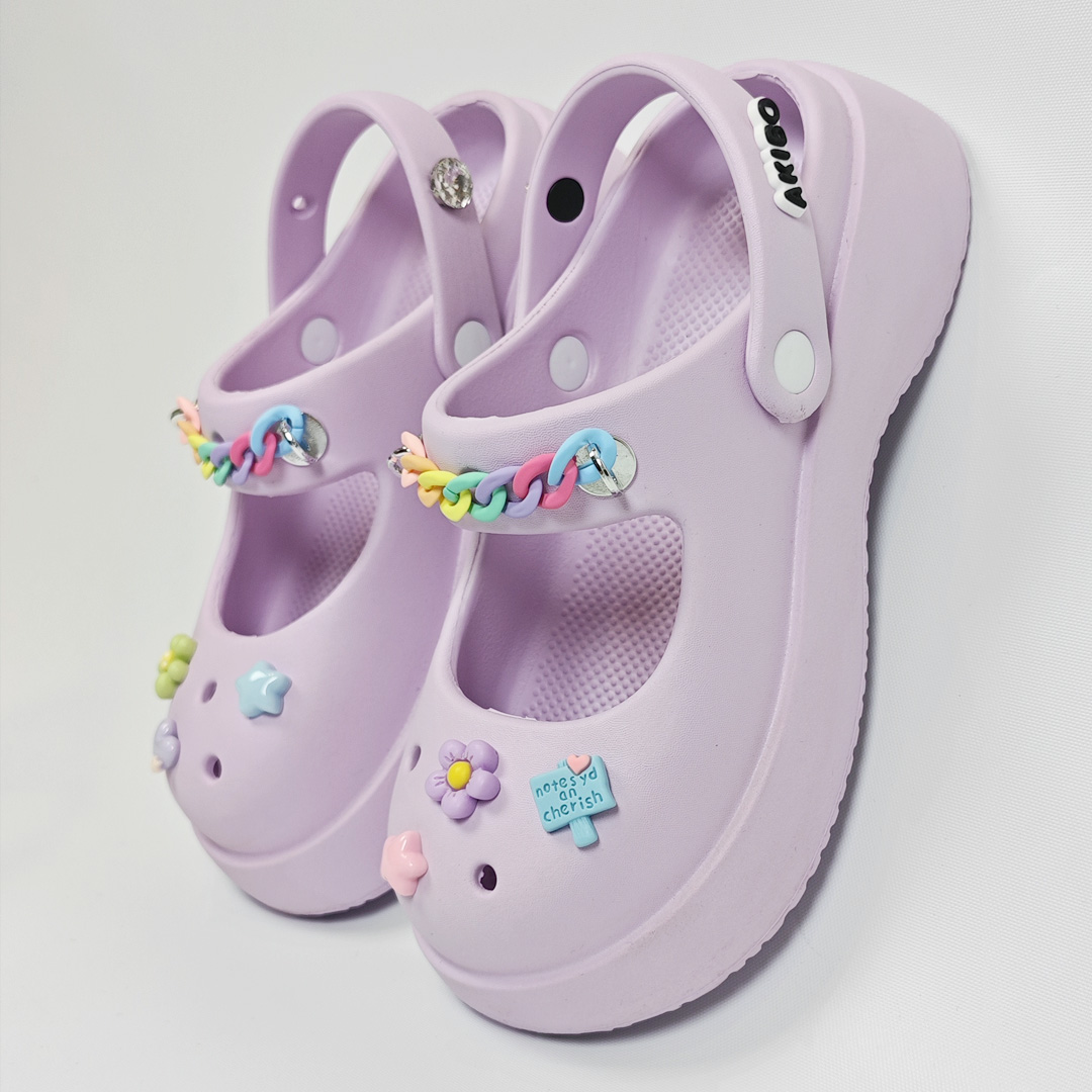 AKIBO星星心心款洞洞鞋扣