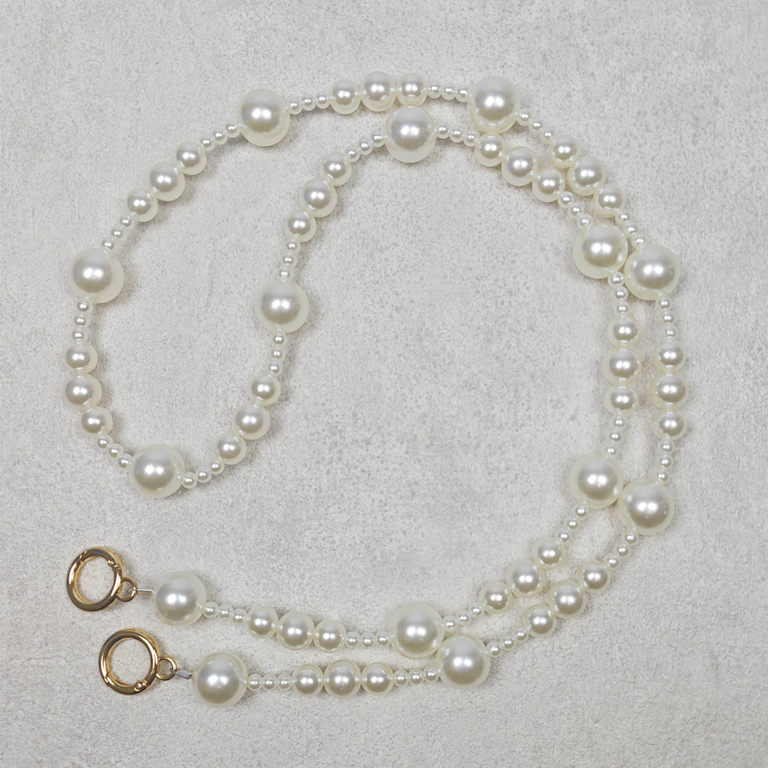 AKIBO雅緻珍珠包包手機掛繩-牛奶白