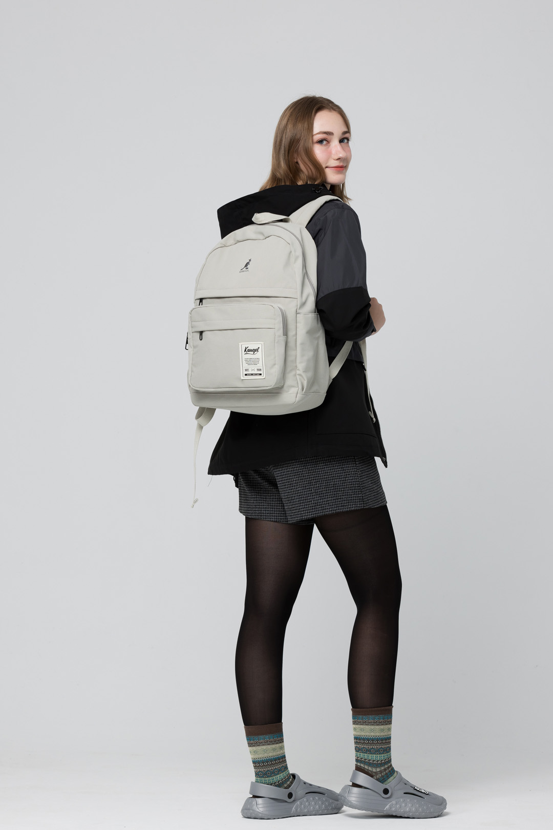 KANGOL袋鼠基本後背包-綠