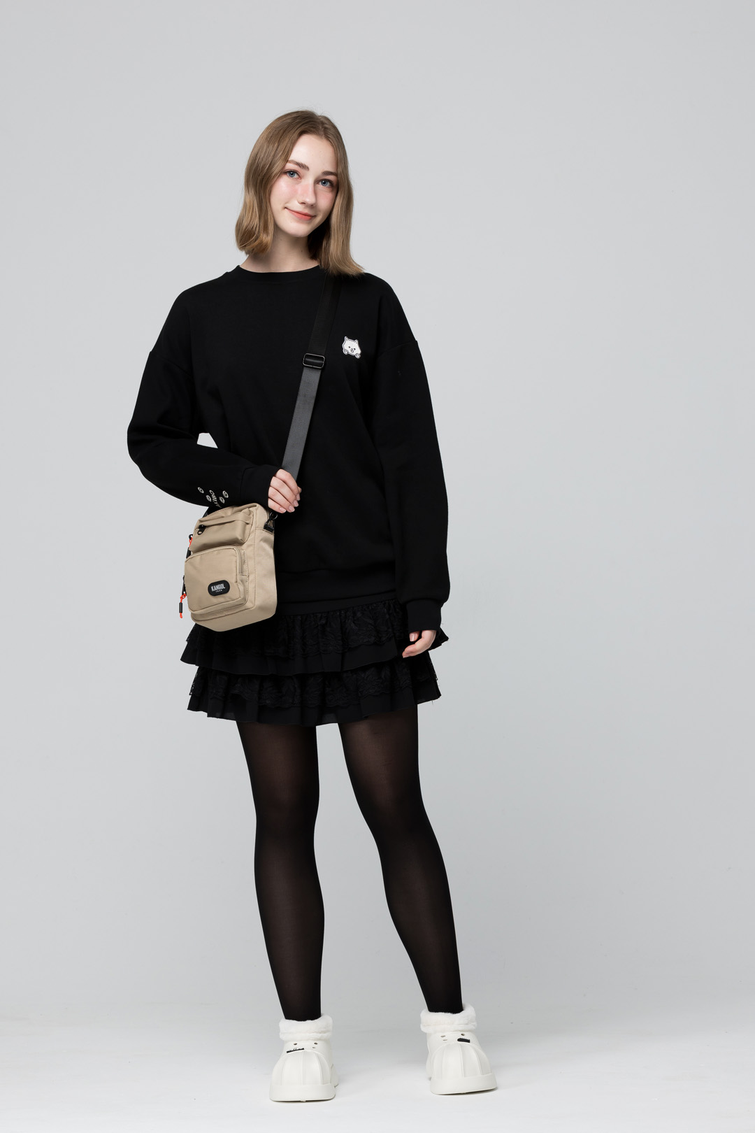 KANGOL袋鼠側背尼龍相機包-卡