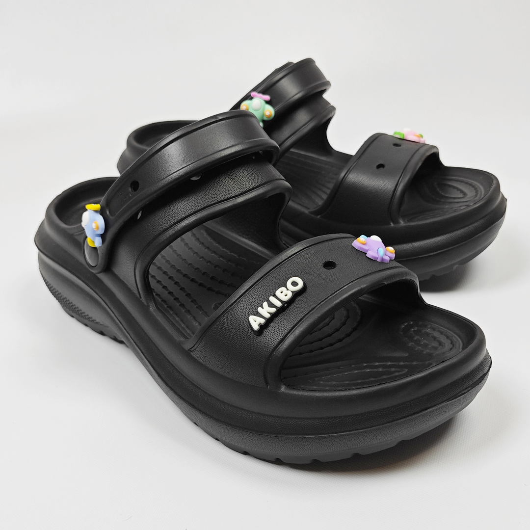 AKIBO千層洞洞鞋-經典黑(中性款、耐走、兩穿、防水)