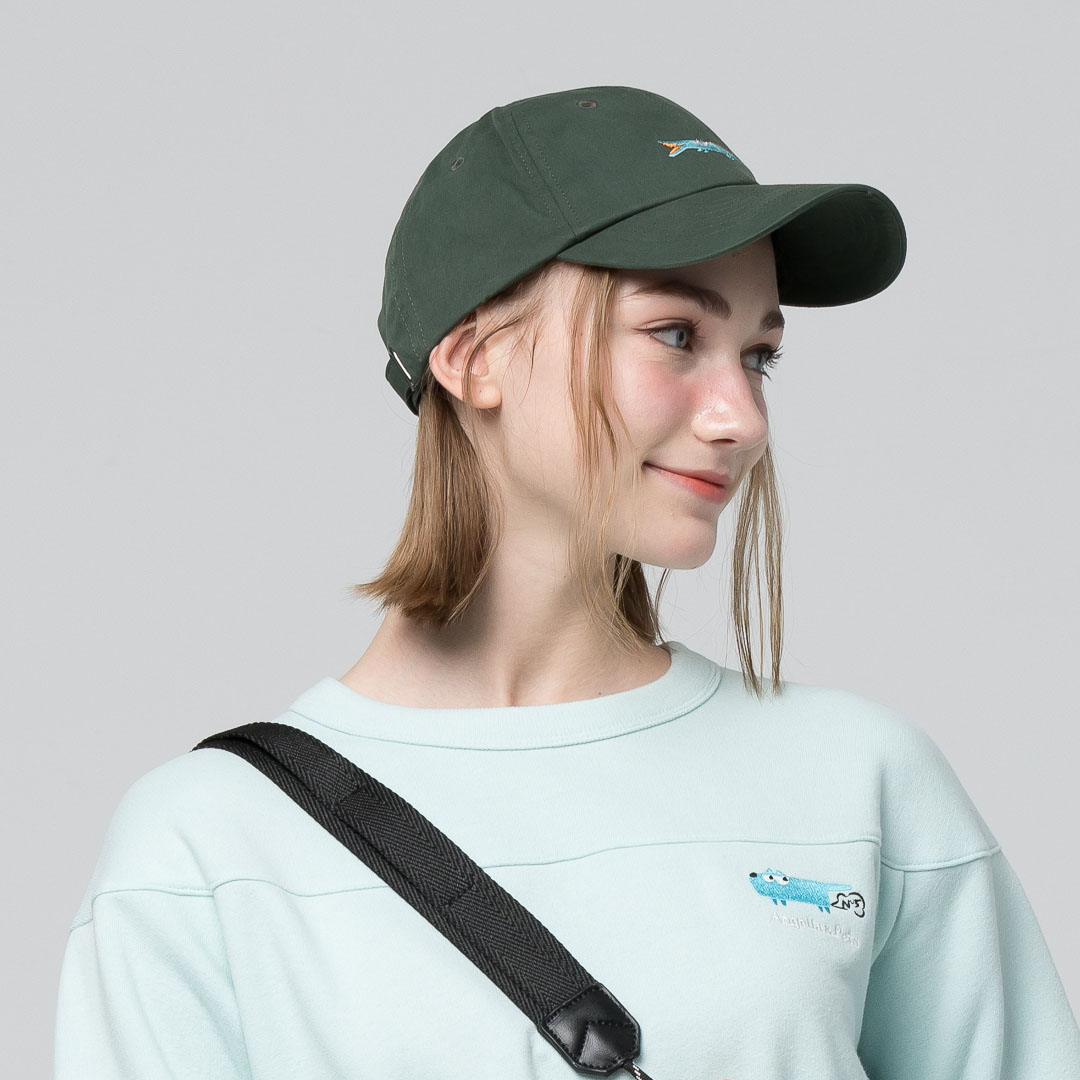 Angelia&Pets精緻刺繡動物老帽-綠