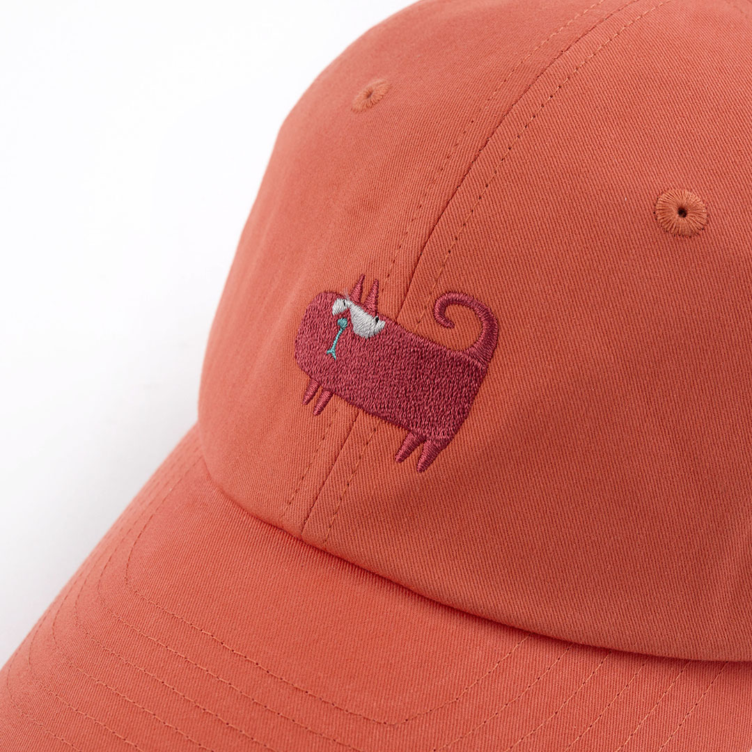 Angelia&Pets精緻刺繡動物老帽-橘