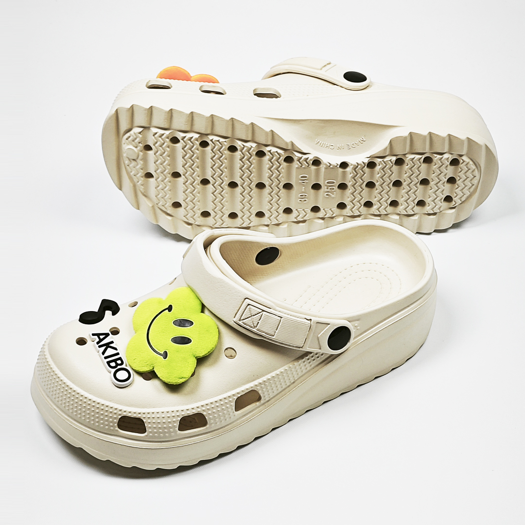 AKIBO餅乾洞洞鞋(二代)-奶油白(中性款、輕量、耐走、兩穿、防水)