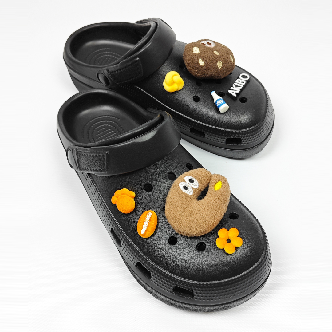 AKIBO餅乾洞洞鞋-經典黑(中性款、輕量、耐走、兩穿、防水) 