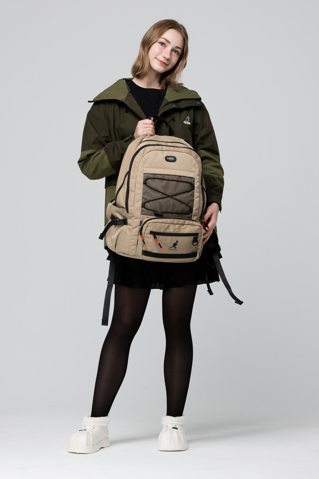 KANGOL袋鼠多功能後背包-卡