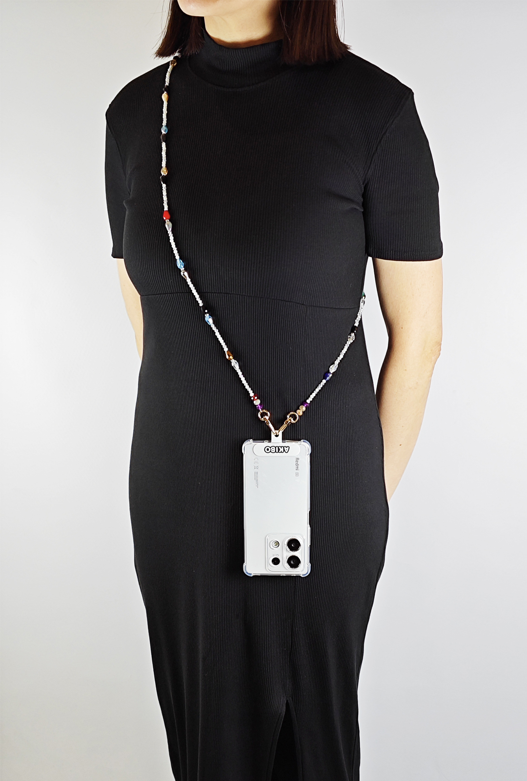 AKIBO波西米亞彩珠包包手機掛繩-多彩