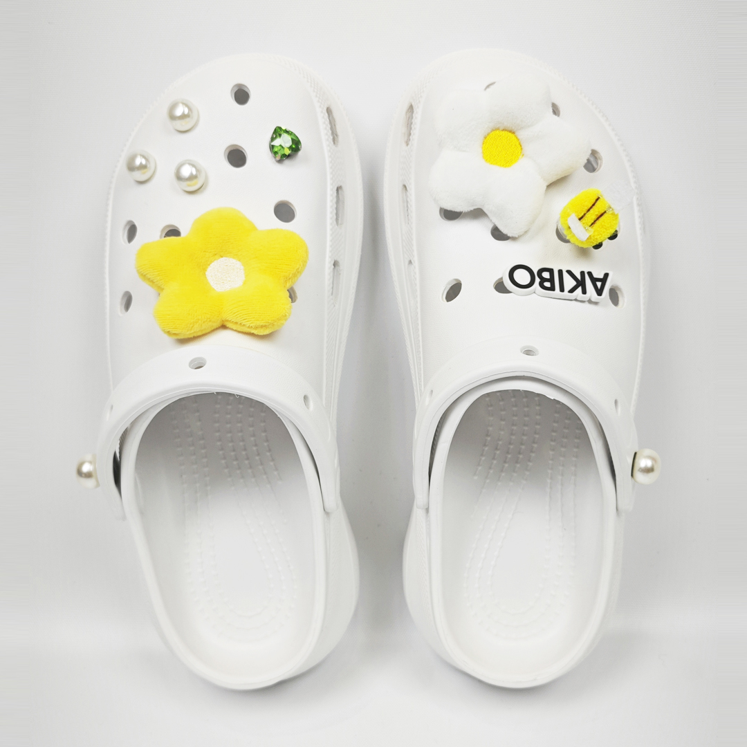 AKIBO厚底洞洞鞋-牛奶白(中性款、6公分厚底增高、輕量、兩穿、防水)