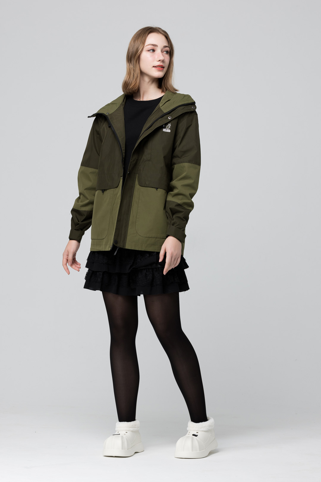 KANGOL袋鼠中性防潑水風衣外套