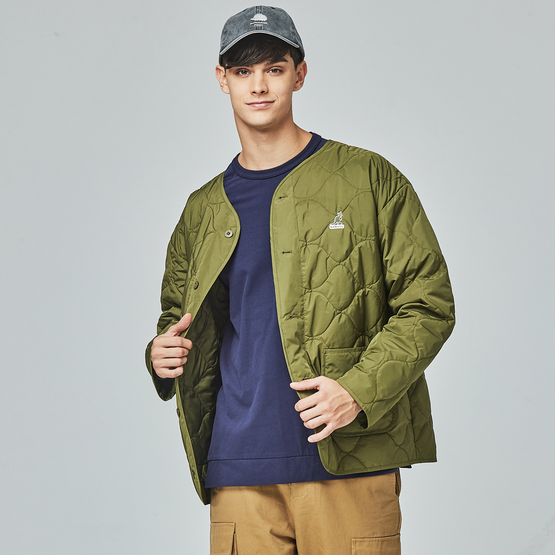 KANGOL袋鼠水波紋鋪棉外套