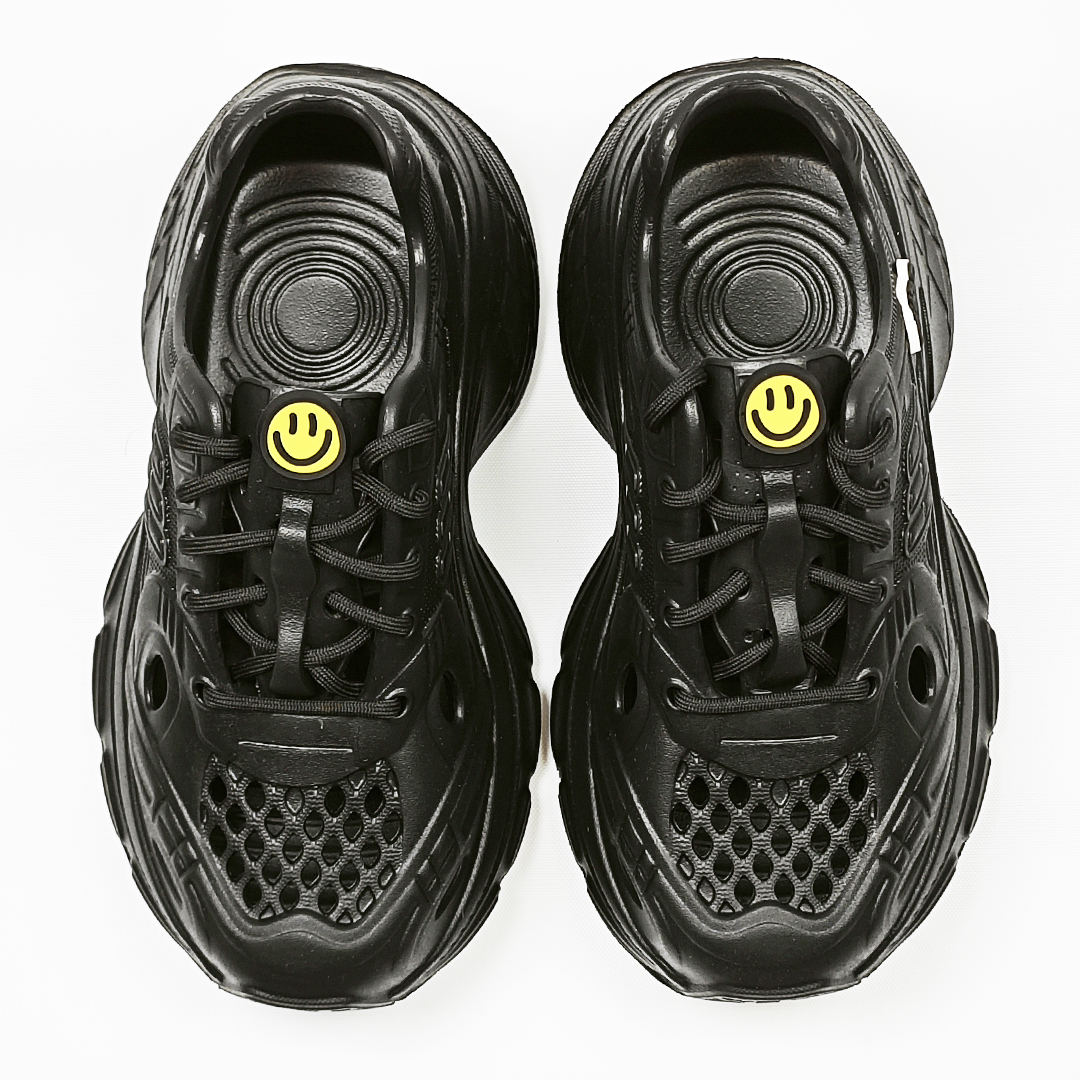 AKIBO輕量透氣老爹鞋-經典黑(女款、6公分厚底增高、一體成型、輕量、耐走、防水)