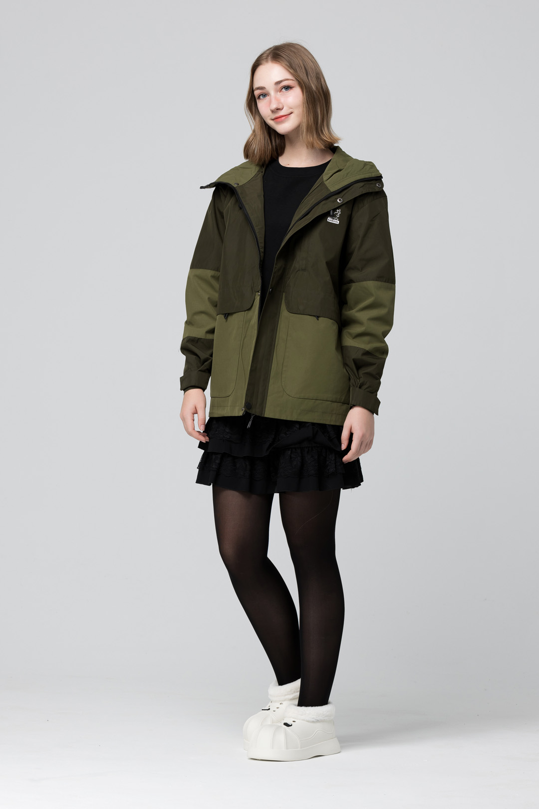 KANGOL袋鼠中性防潑水風衣外套