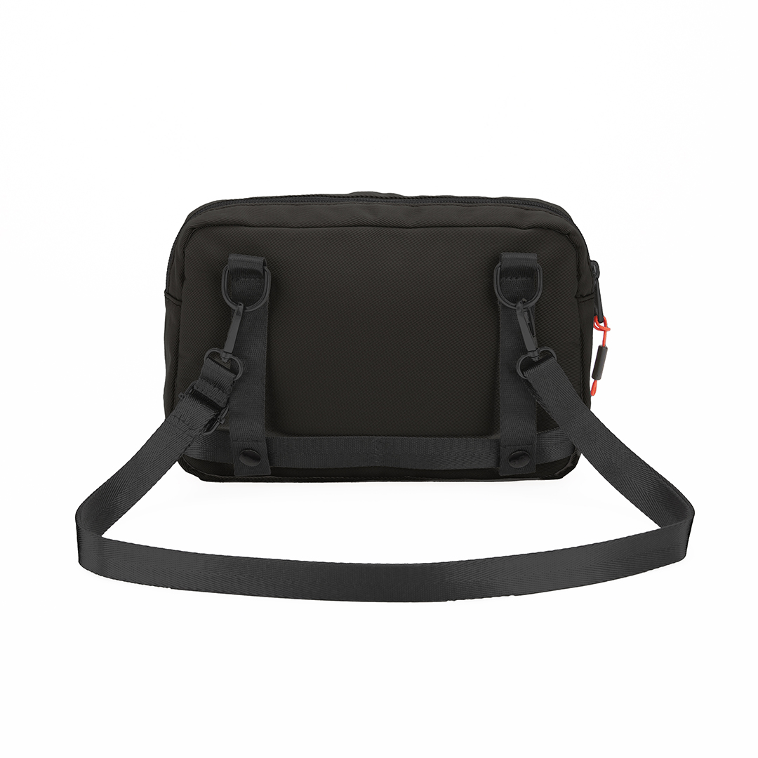 KANGOL袋鼠多功能後背包-黑