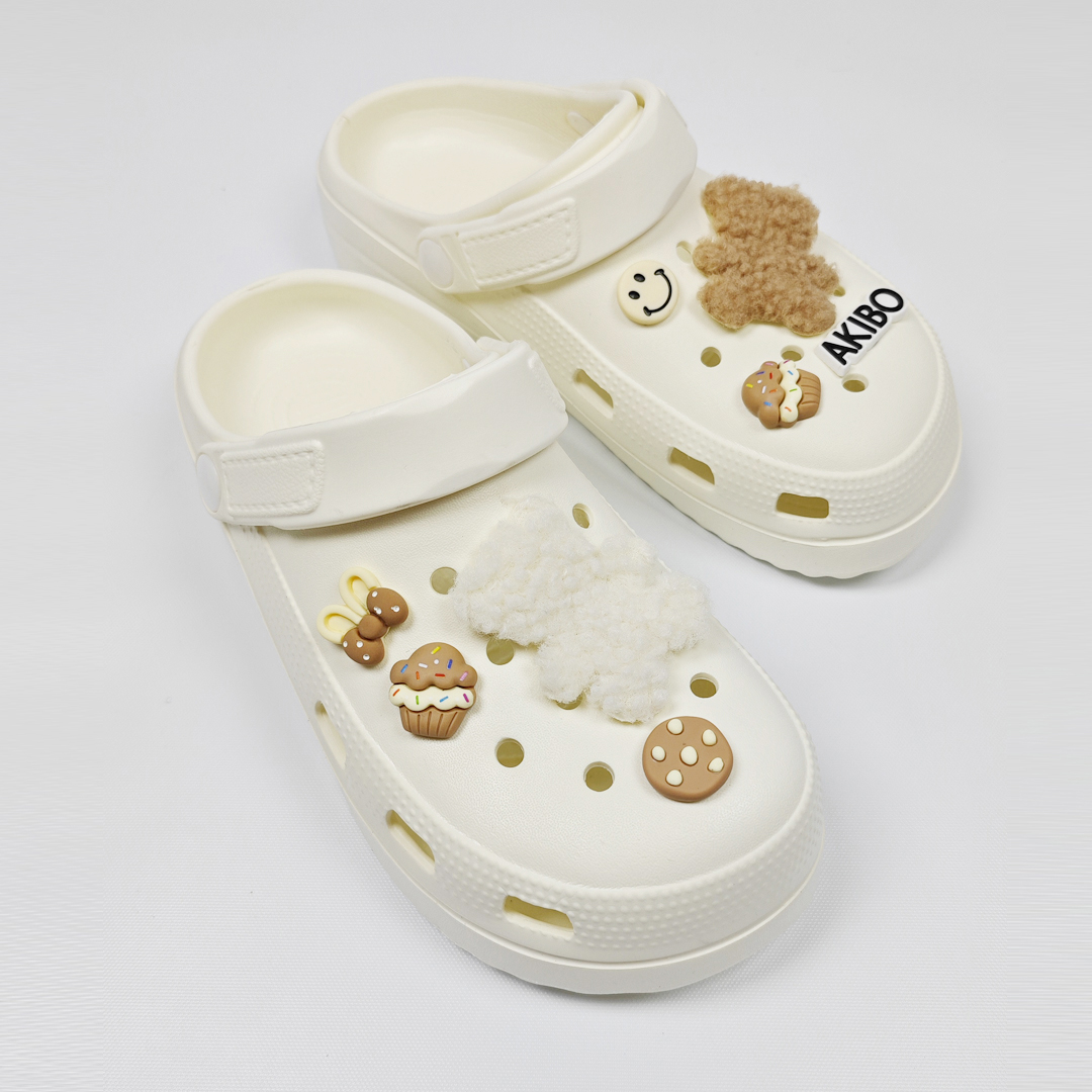 AKIBO餅乾洞洞鞋-牛奶白(中性款、輕量、耐走、兩穿、防水)