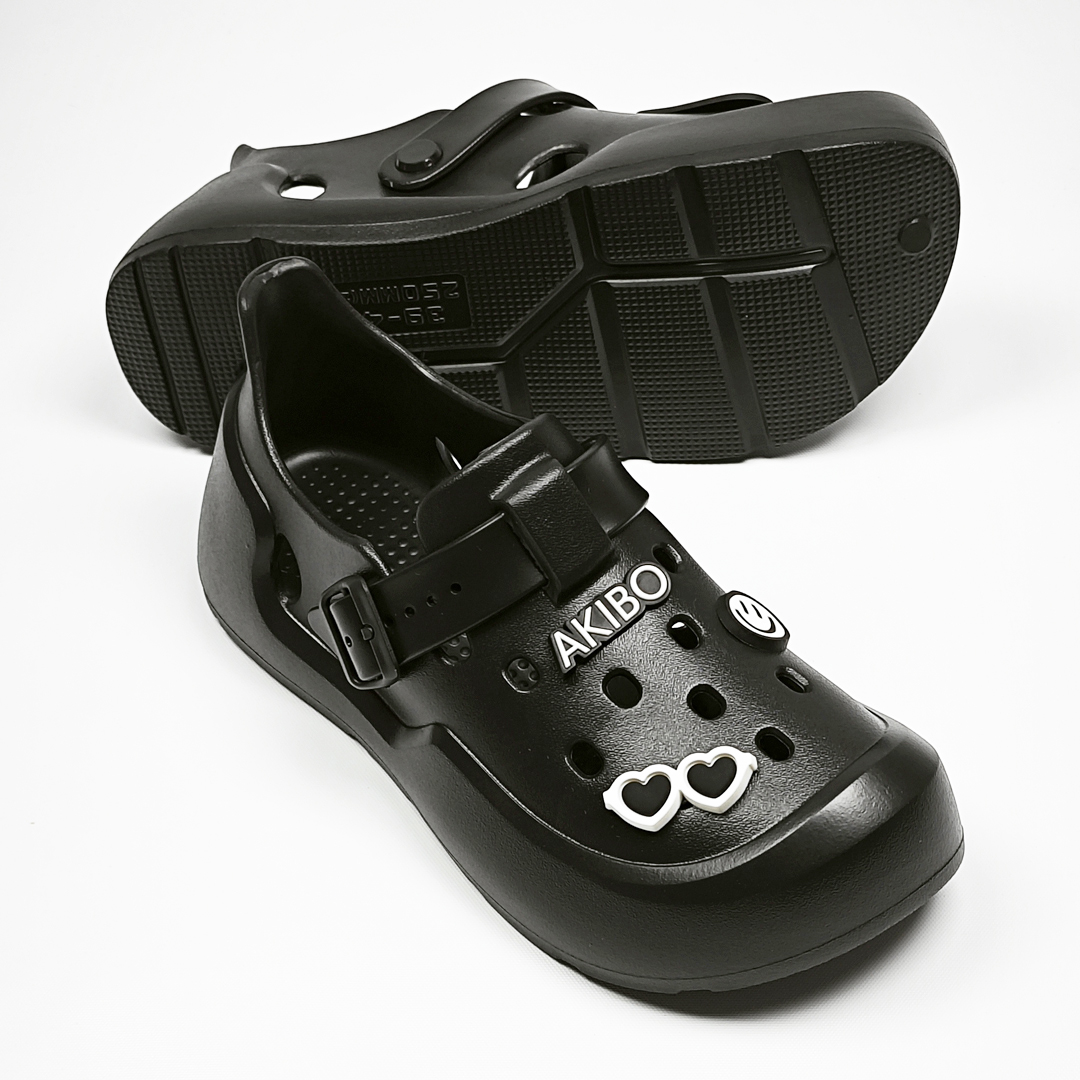 AKIBO全方位機能洞洞鞋-經典黑(中性款、雲朵感、輕量、防水)