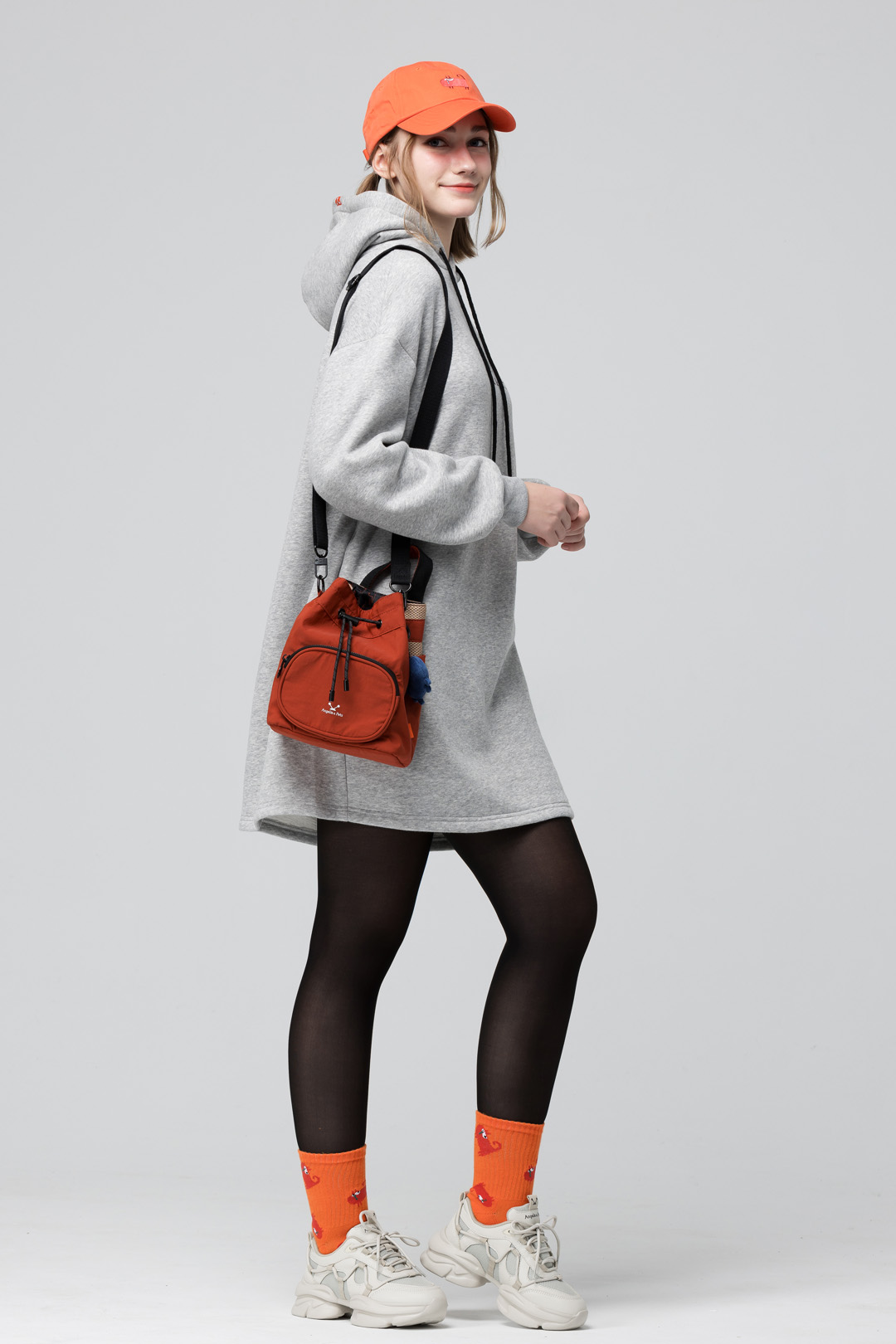 Angelia&Pets輕撥水束包-深橘