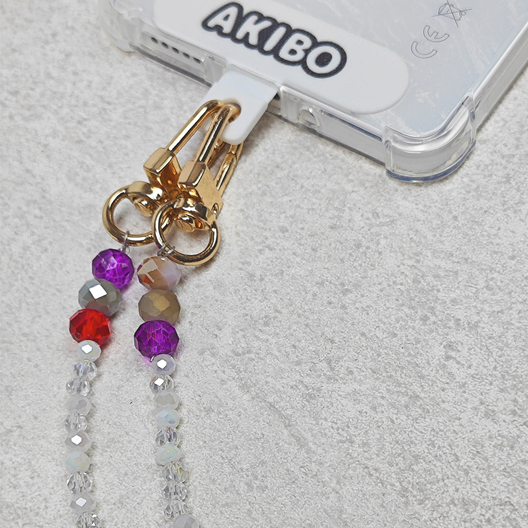 AKIBO波西米亞彩珠包包手機掛繩-多彩