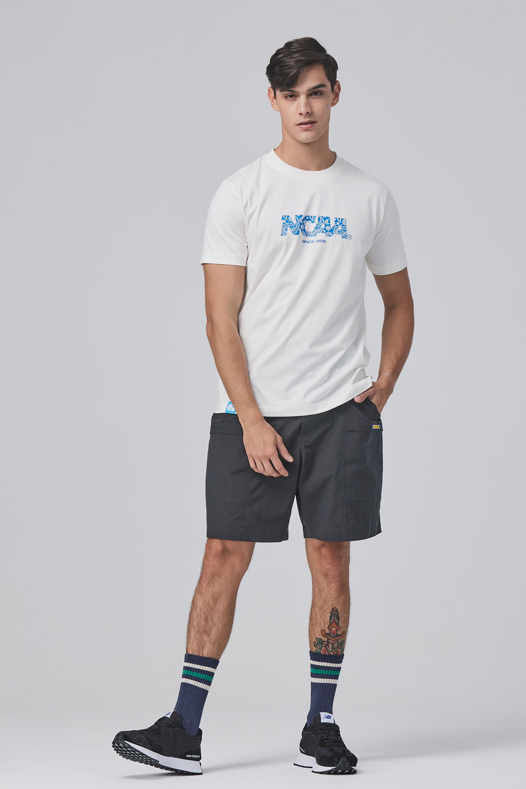 NCAA基本涼感變形蟲棉T-白