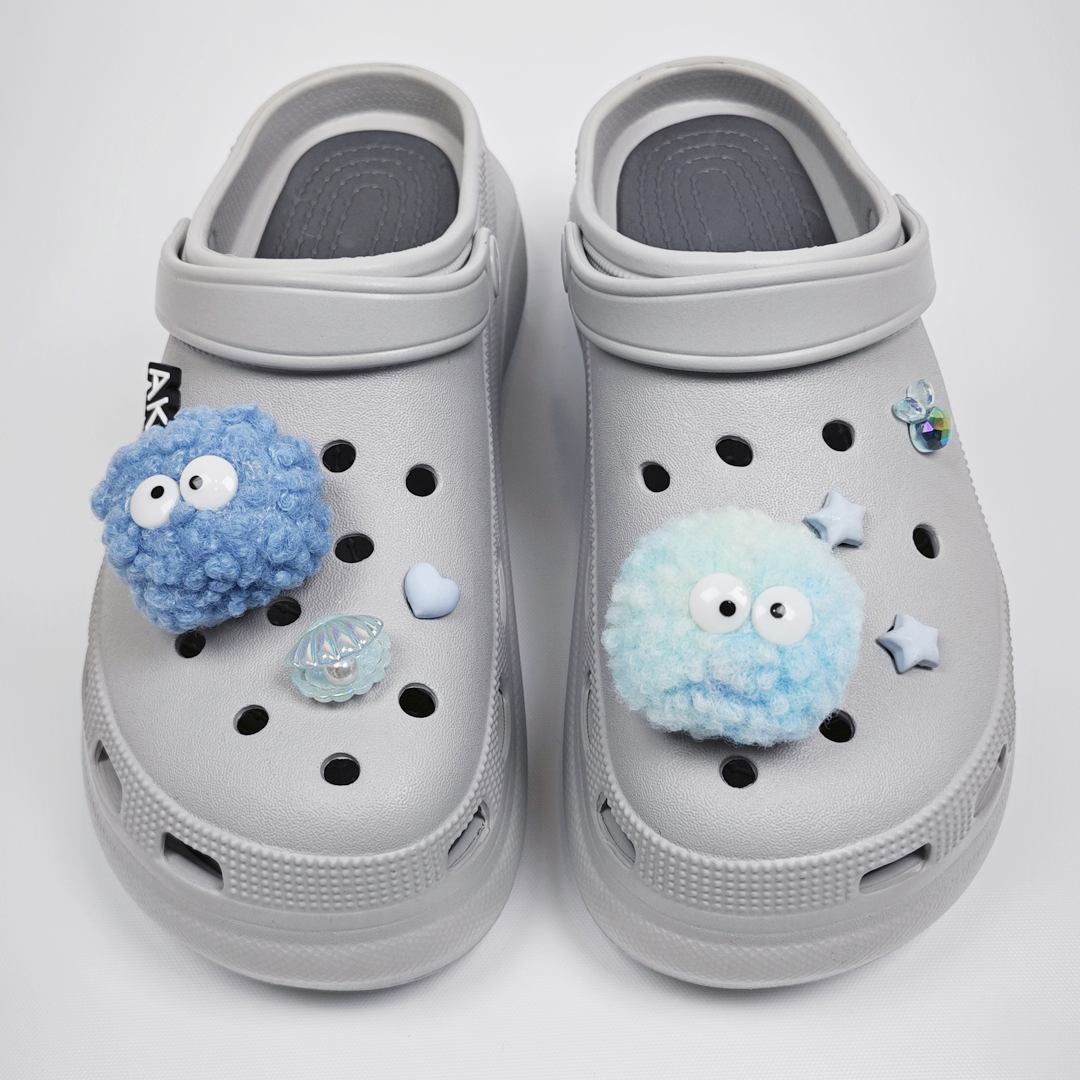 AKIBO清新藍調款洞洞鞋扣 (七件組)