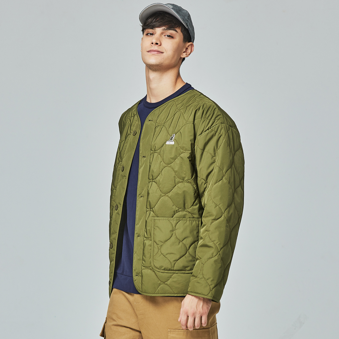 KANGOL袋鼠水波紋鋪棉外套