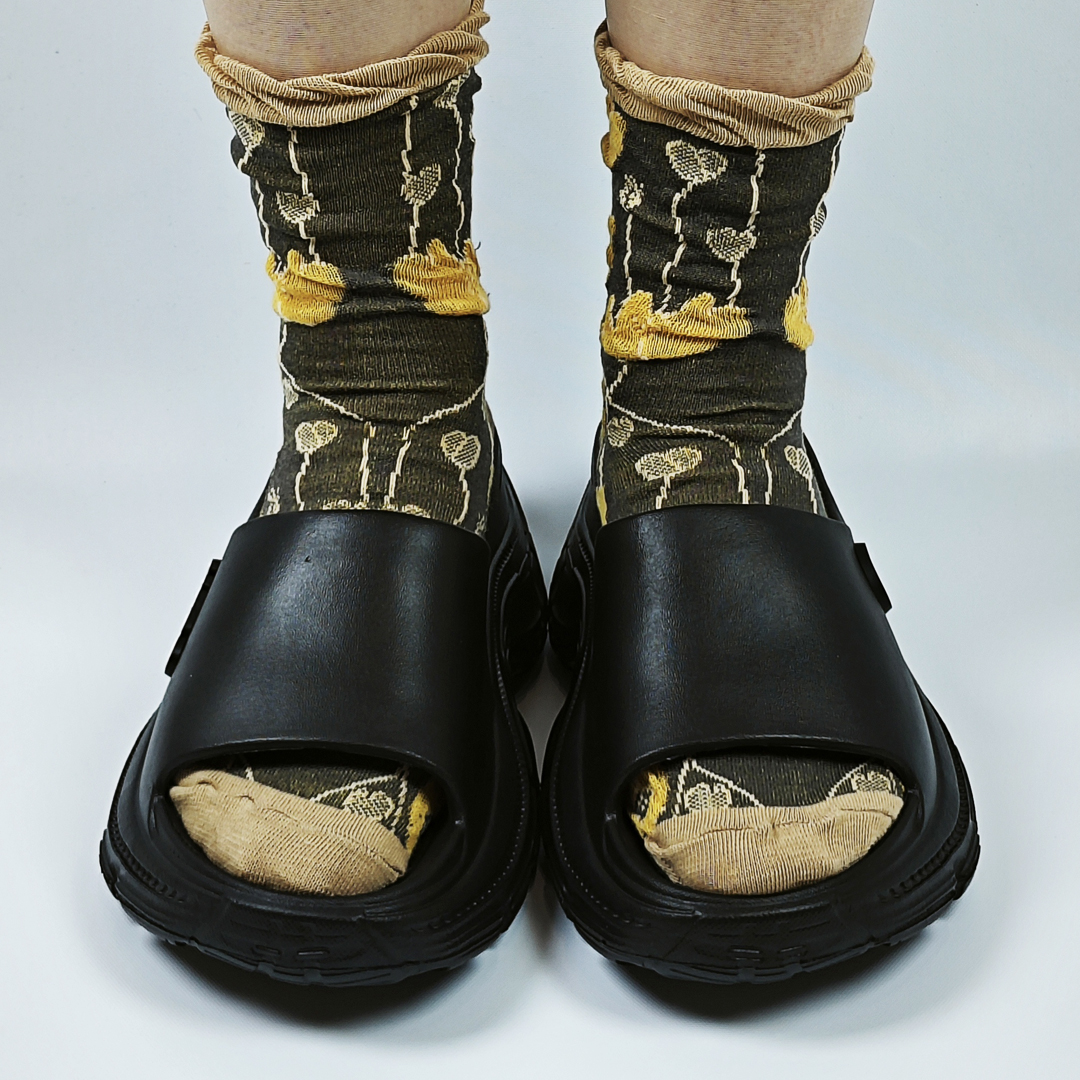 AKIBO韓系動感厚底涼鞋-經典黑(中性款、5公分厚底增高、輕量、防水)