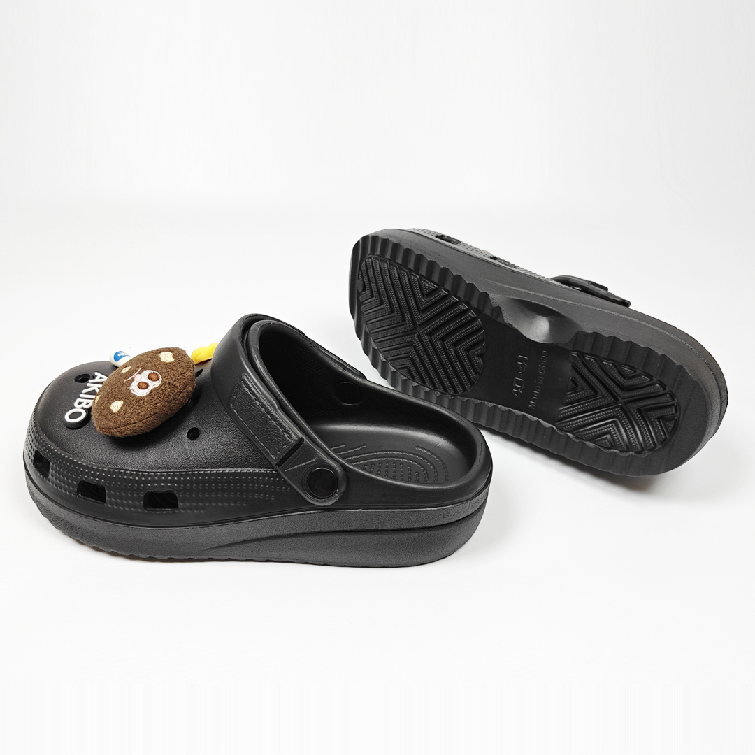 AKIBO餅乾洞洞鞋-經典黑(中性款、輕量、耐走、兩穿、防水) 