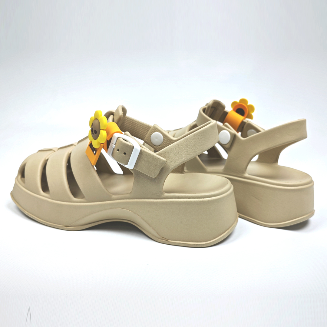 AKIBO輕量羅馬鞋-卡其(女款、雲朵感、輕量、兩穿、防水)