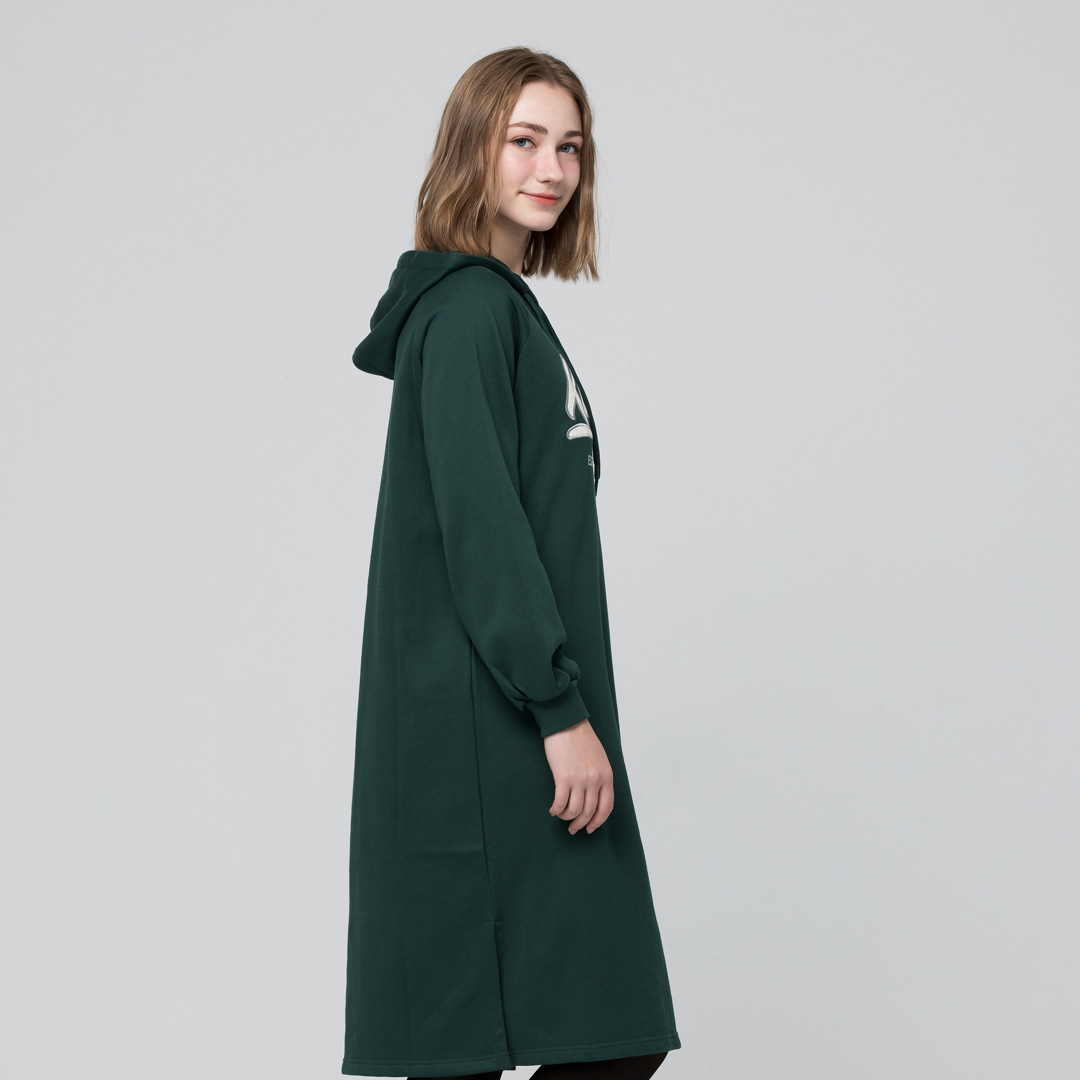 KANGOL袋鼠連帽洋裝-深綠