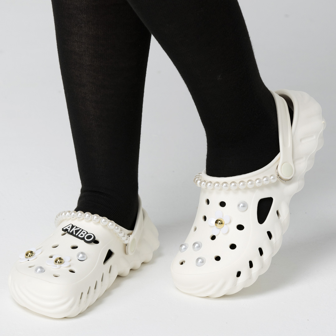 AKIBO珍珠小花款洞洞鞋扣 (十一件組)