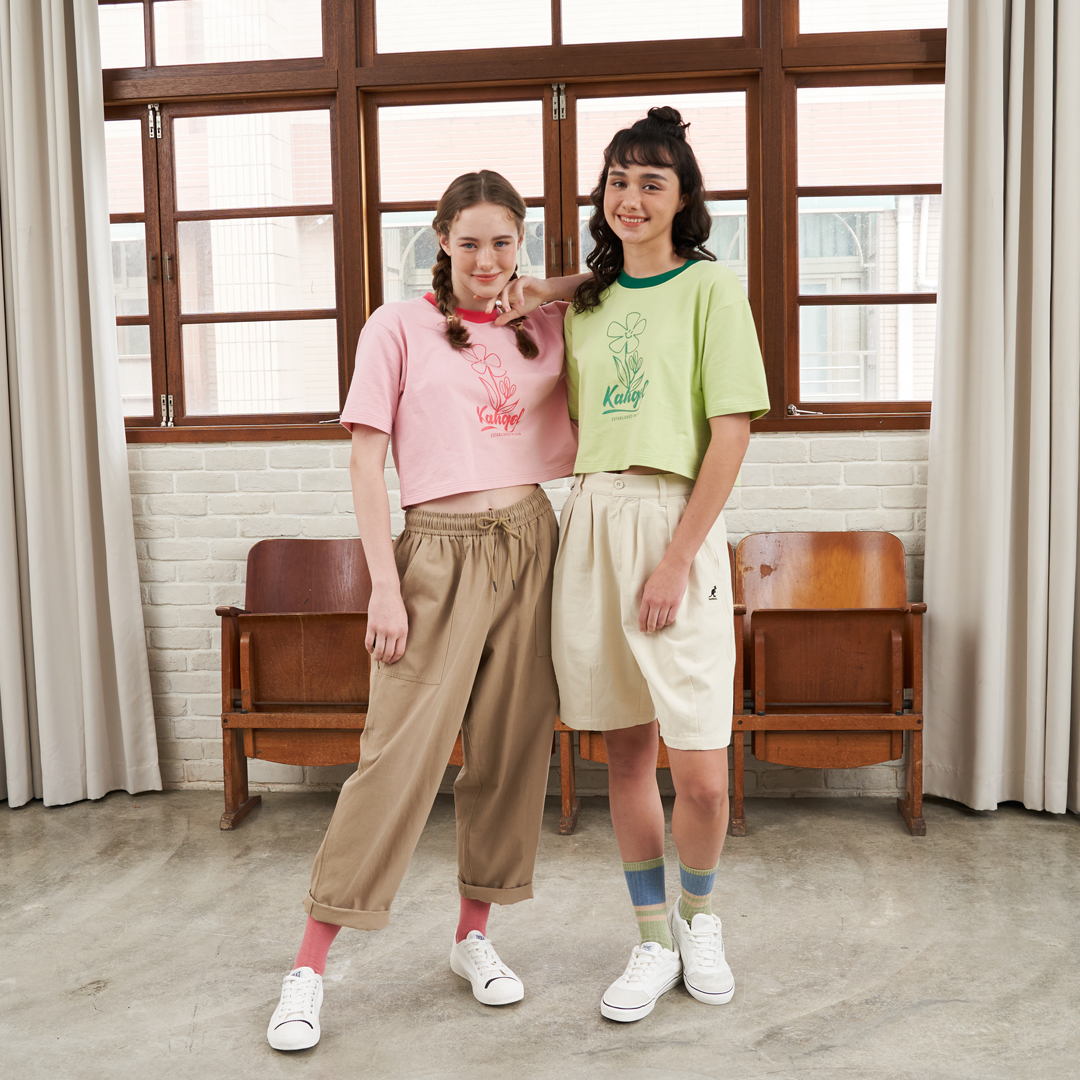 KANGOL中性休閒氣球褲-白