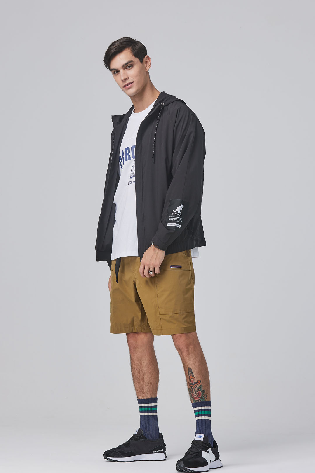 KANGOL男款透氣機能外套-黑