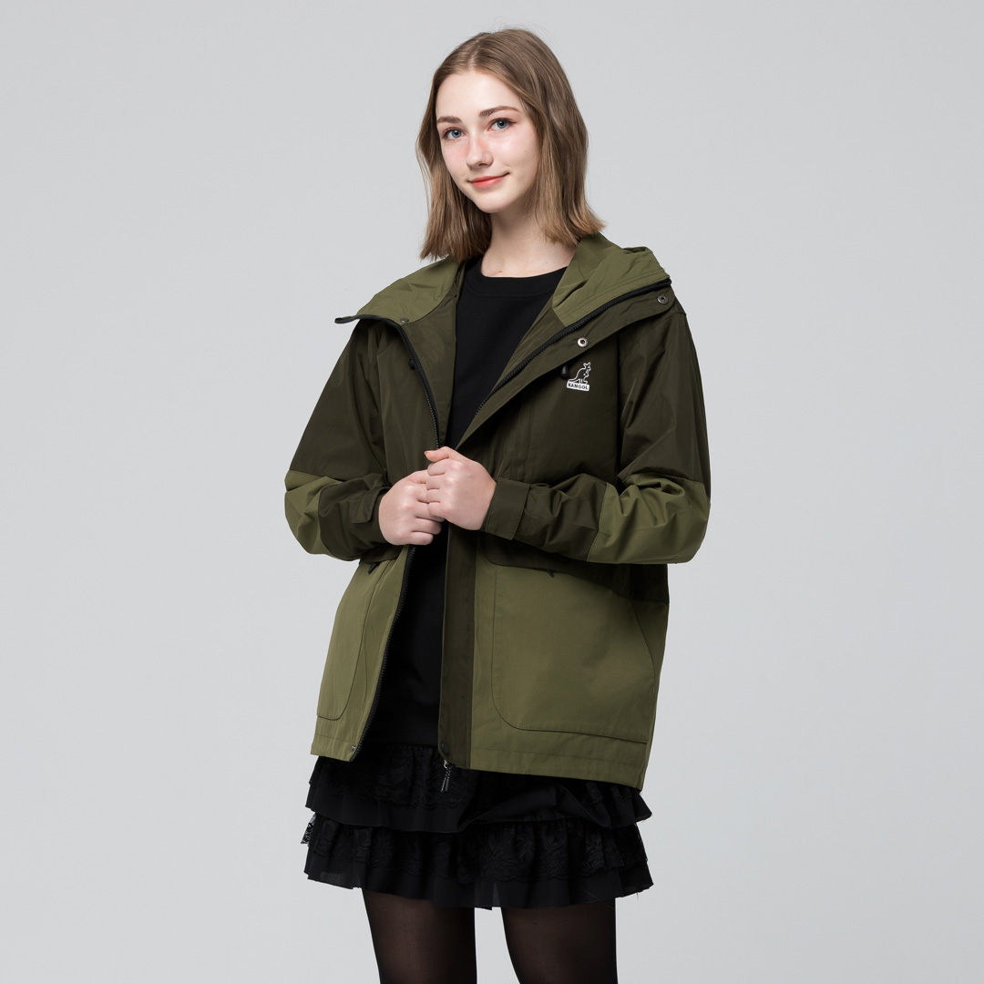 KANGOL袋鼠中性防潑水風衣外套