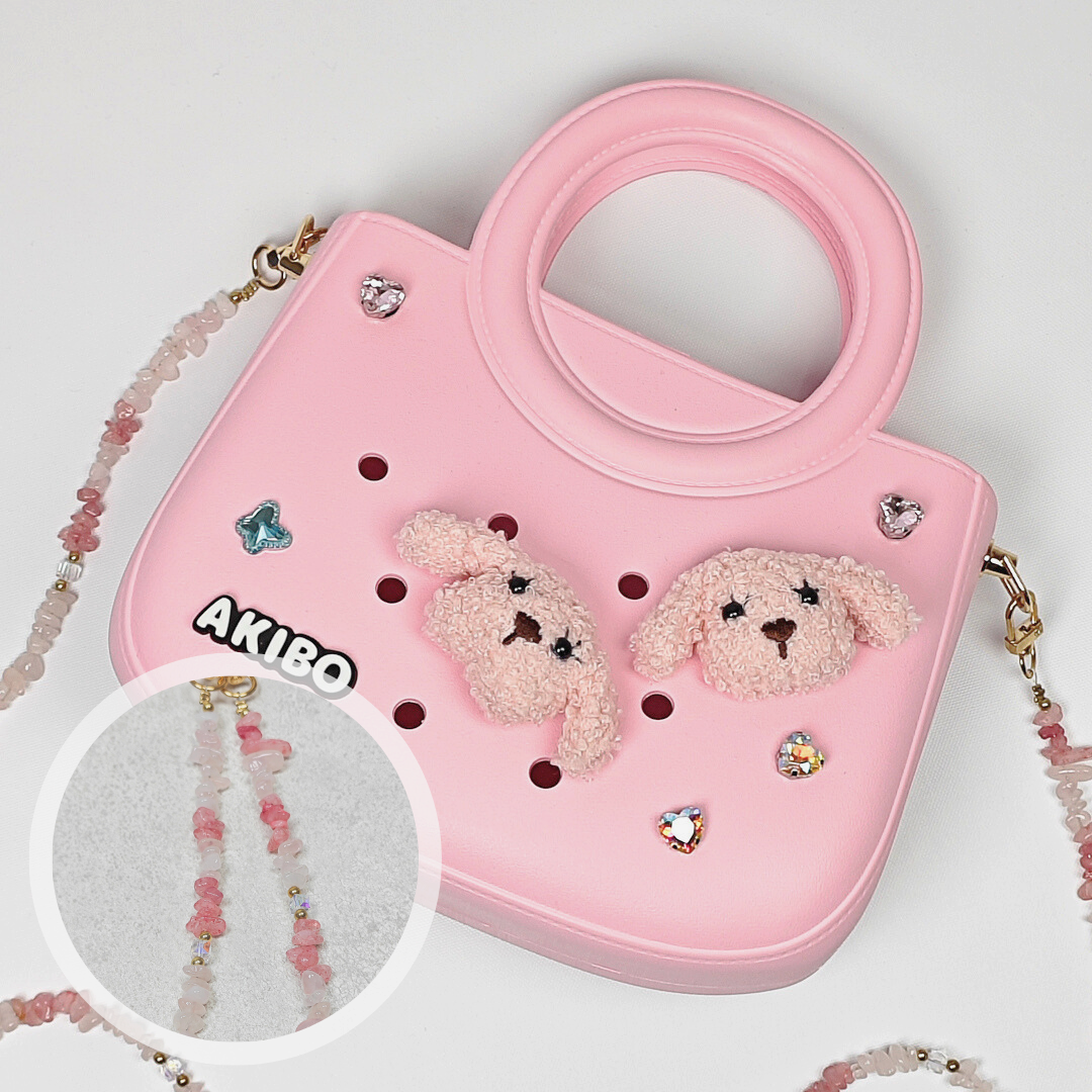 AKIBO滿月包-櫻花粉/粉嫩花瓣背帶(肩背手提洞洞包。中性款、輕量、防水)