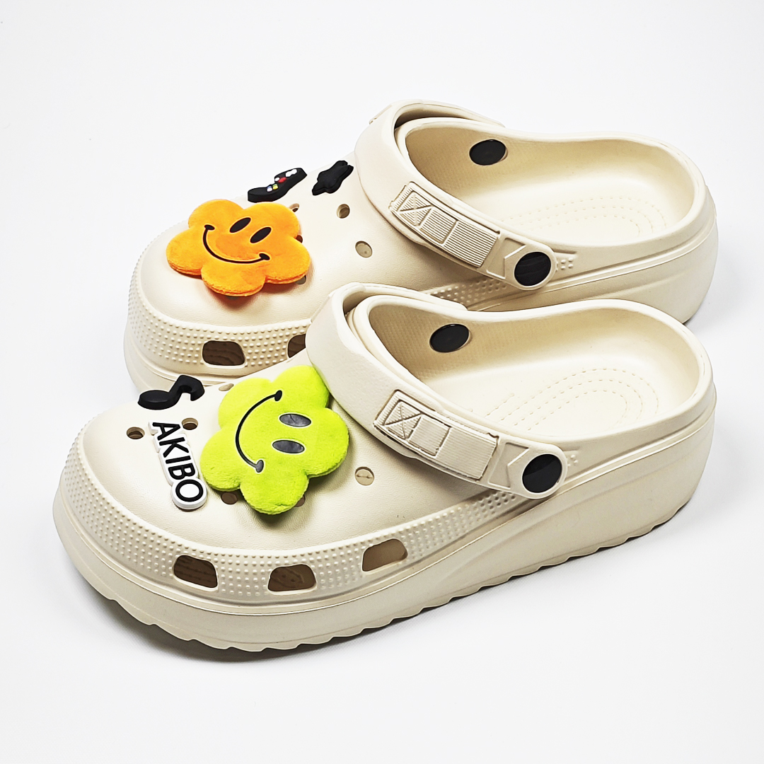 AKIBO餅乾洞洞鞋(二代)-奶油白(中性款、輕量、耐走、兩穿、防水)