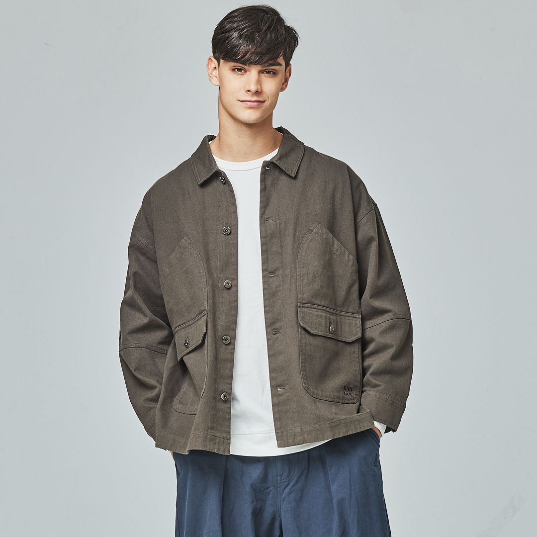 KANGOL袋鼠復古口袋襯衫外套