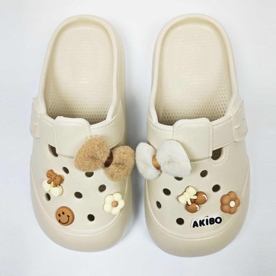 AKIBO布丁洞洞鞋-奶油白(中性款、雲朵感、輕量、耐走、防水) 