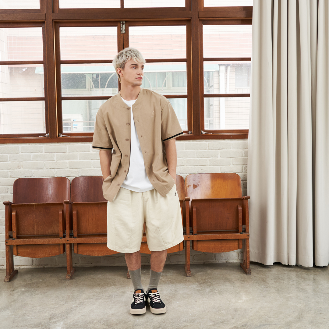 KANGOL中性休閒氣球褲-白