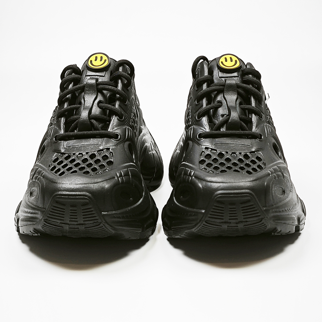 AKIBO輕量透氣老爹鞋-經典黑(女款、6公分厚底增高、一體成型、輕量、耐走、防水)