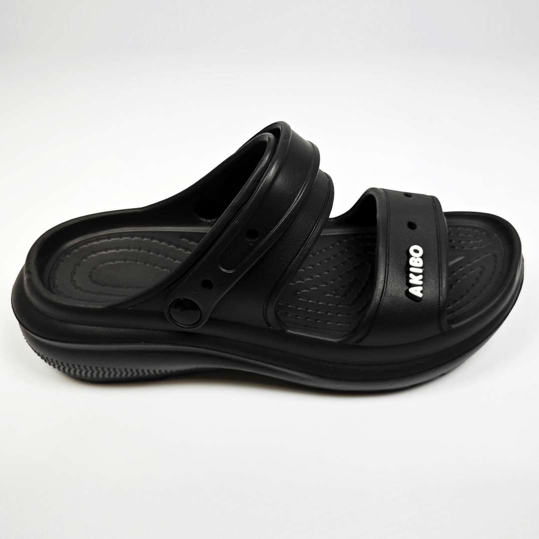 AKIBO千層洞洞鞋-經典黑(中性款、耐走、兩穿、防水)