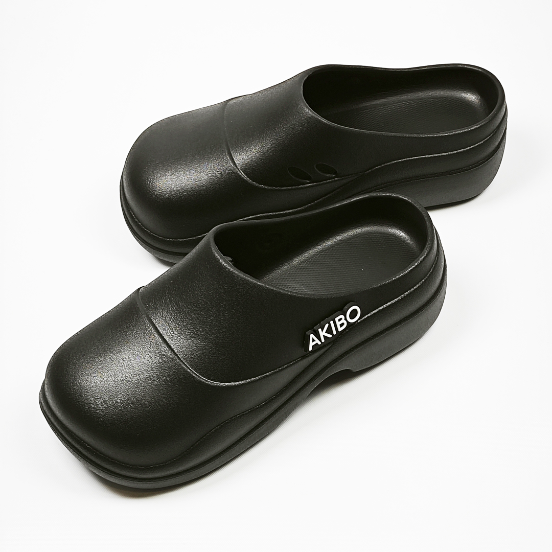 AKIBO清新穆勒鞋-經典黑(女款、輕量、耐走、防水)