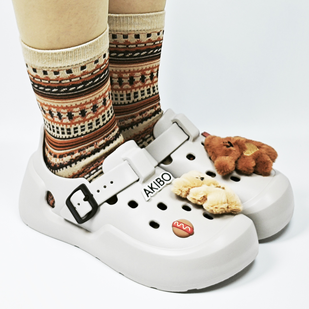 AKIBO愛心熊熊款洞洞鞋扣(五件組)