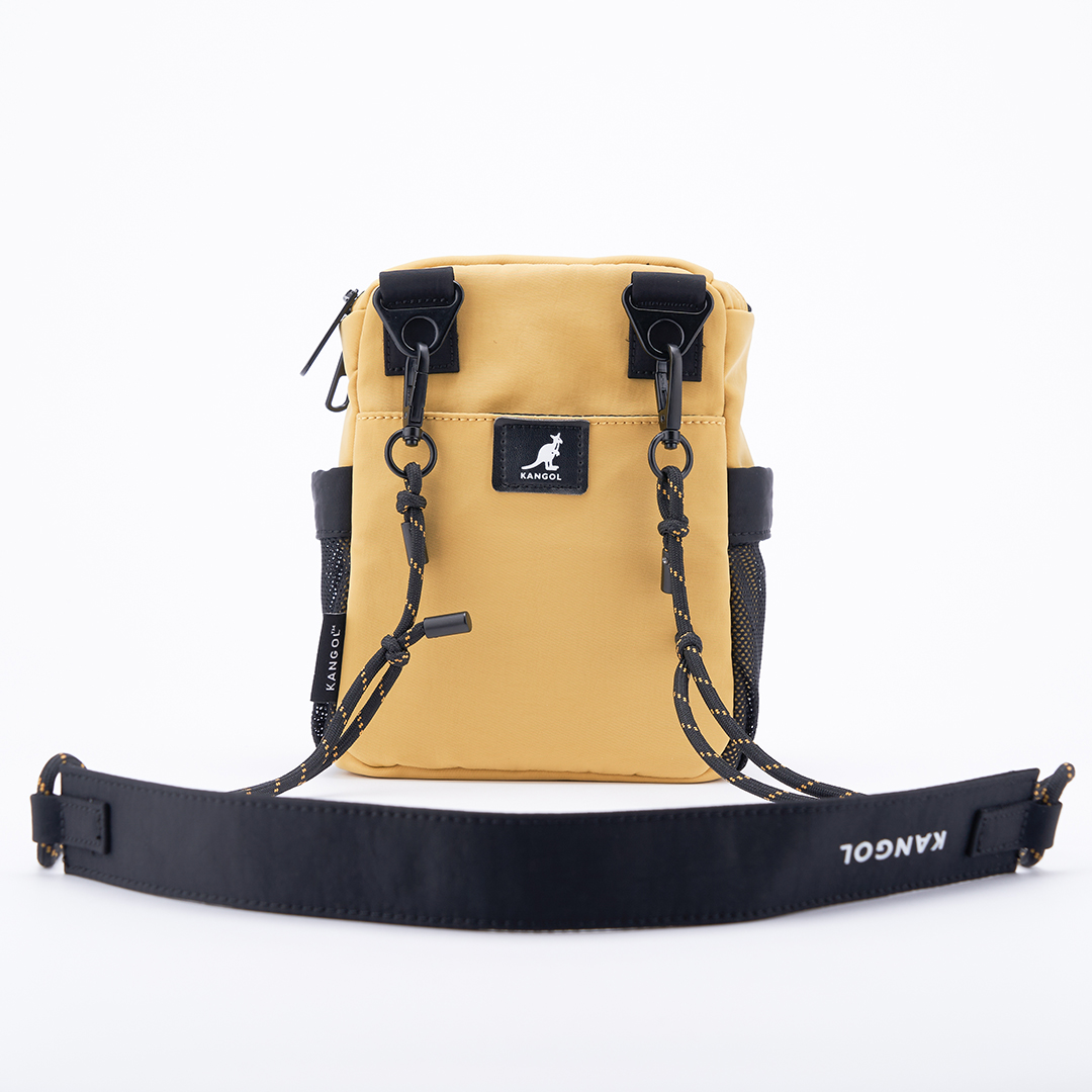 KANGOL水洗尼龍小側包-黃