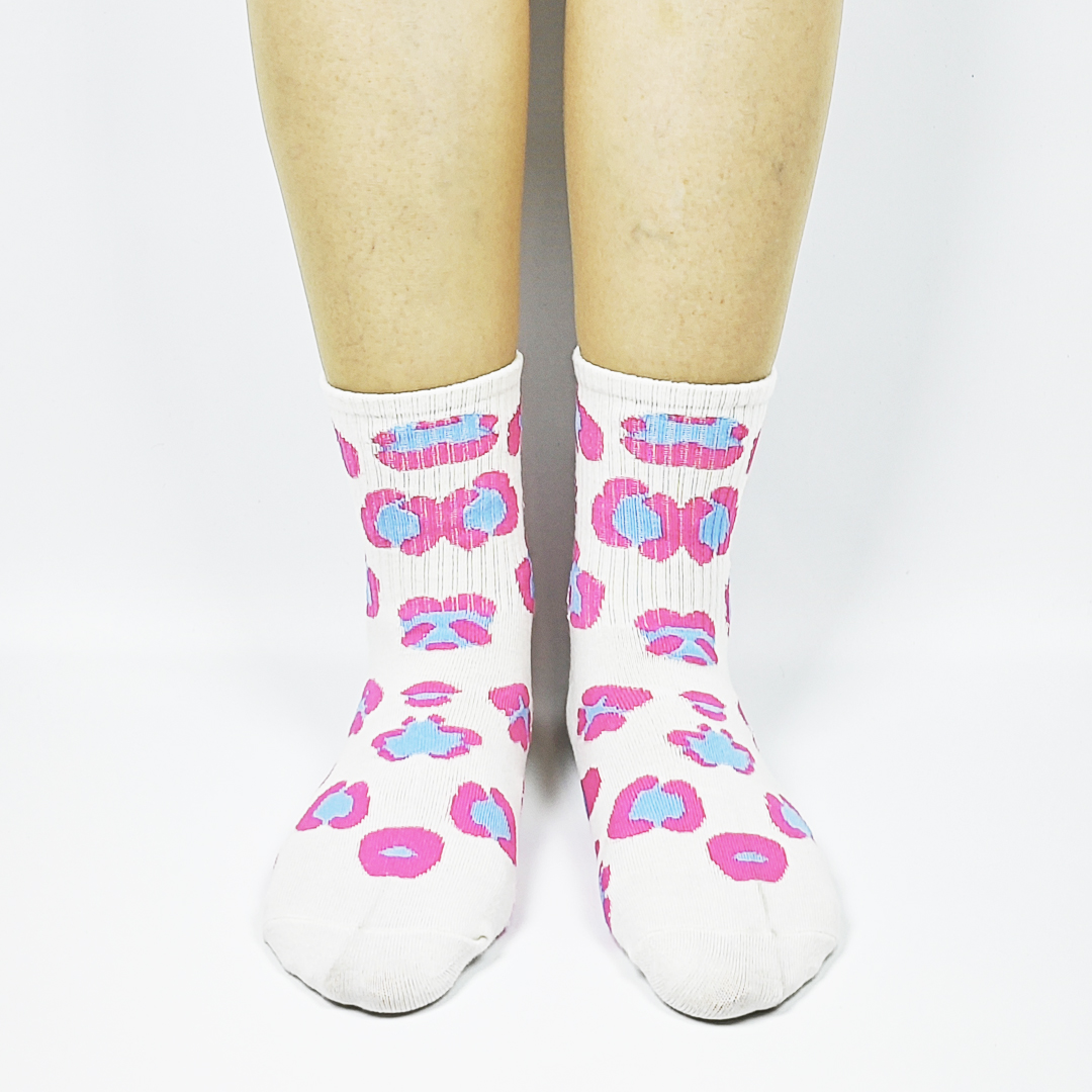 AKIBO粉漾甜心樂園中筒襪(三件組)