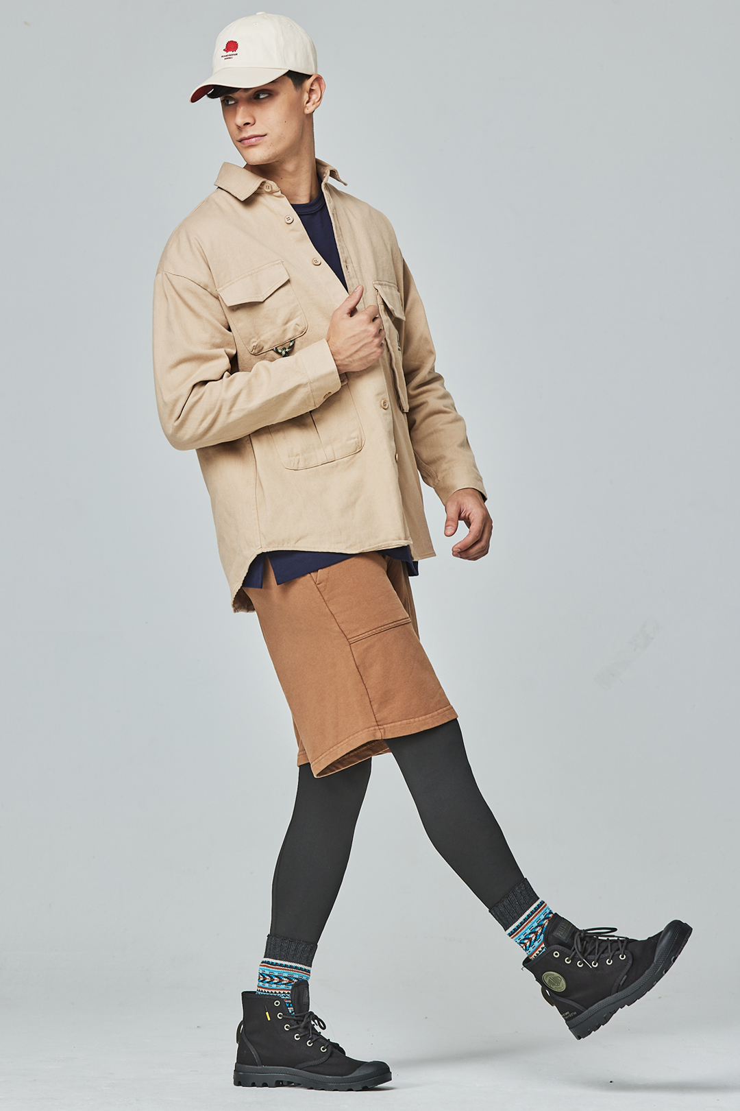 KANGOL袋鼠工裝口袋襯衫外套