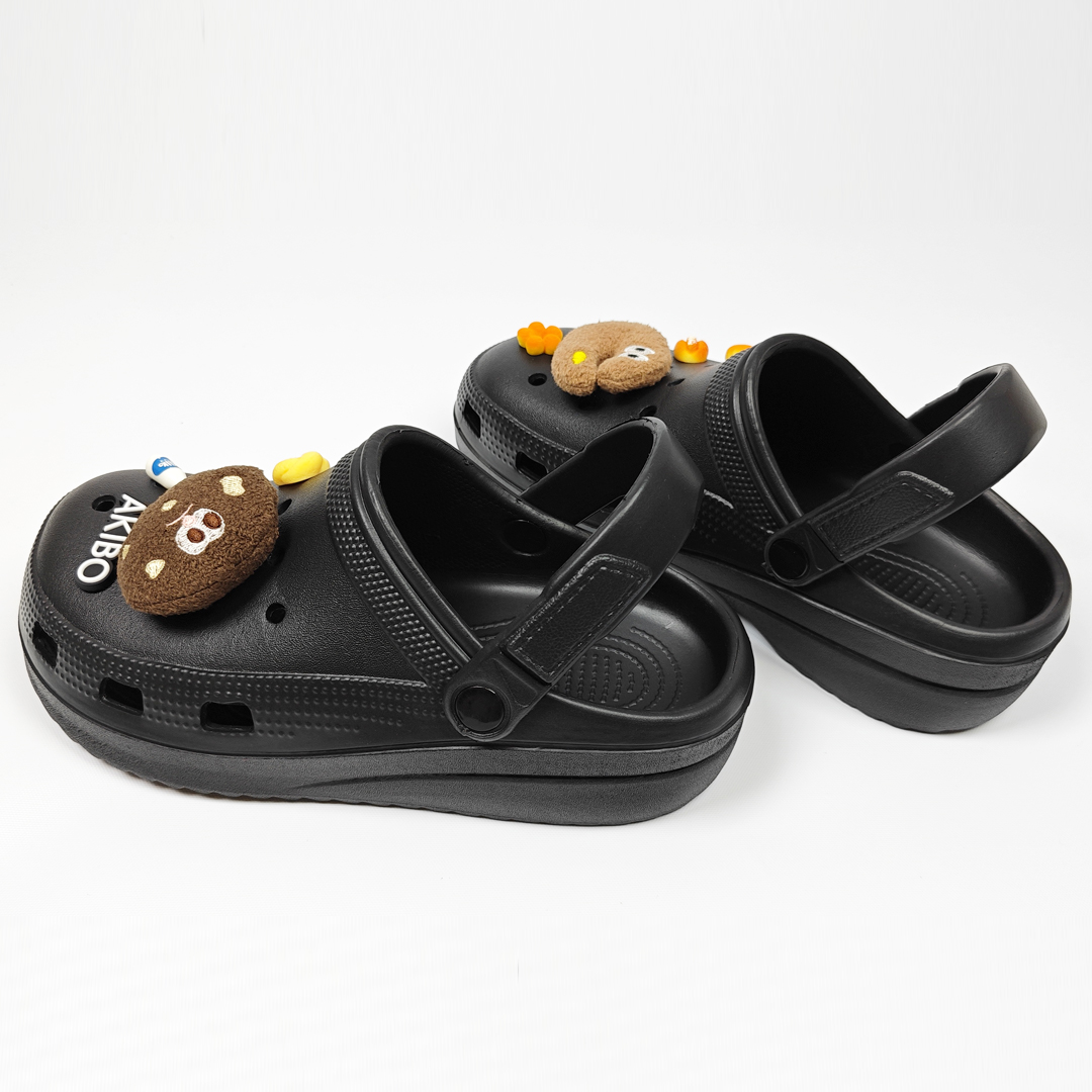 AKIBO餅乾洞洞鞋-經典黑(中性款、輕量、耐走、兩穿、防水) 